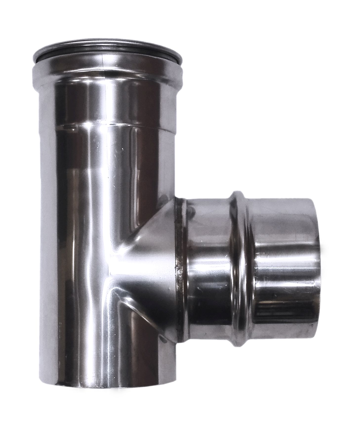 TE inoxidable AISI-316 Simple pared diametro 80 mm